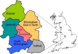 Map of the West Midlands