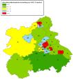 Smoking attributable mortality in females by PCT in the West Midlands (1998-2004) <sup>(3)</sup>, pre 2006 boundaries